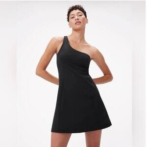 NWT Outdoor Voices Black one shoulder dress black XS